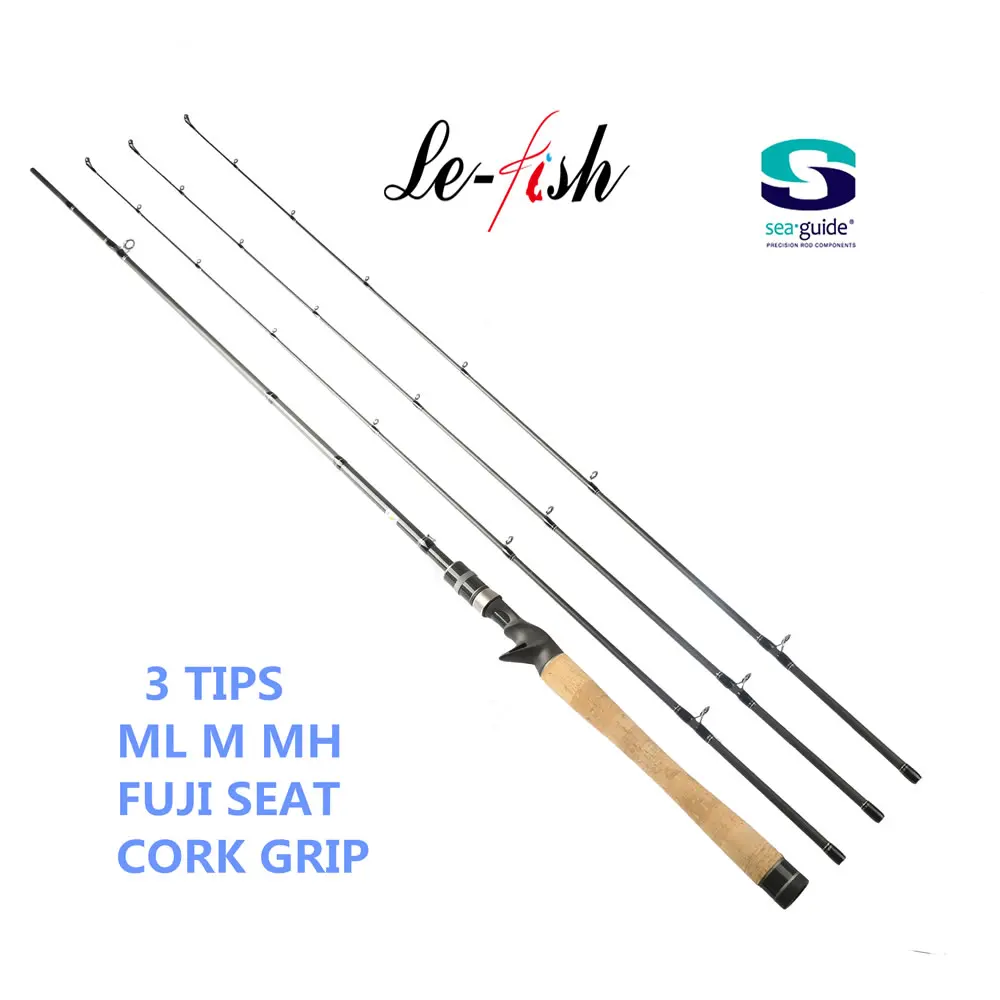 

Le-Fish Casting&Spinning Fishing Rod M MH ML Power 3 Tips 100% Carbon Baitcasting Rod Lure Rod 7' Pole pesca Fast With FUJI Seat