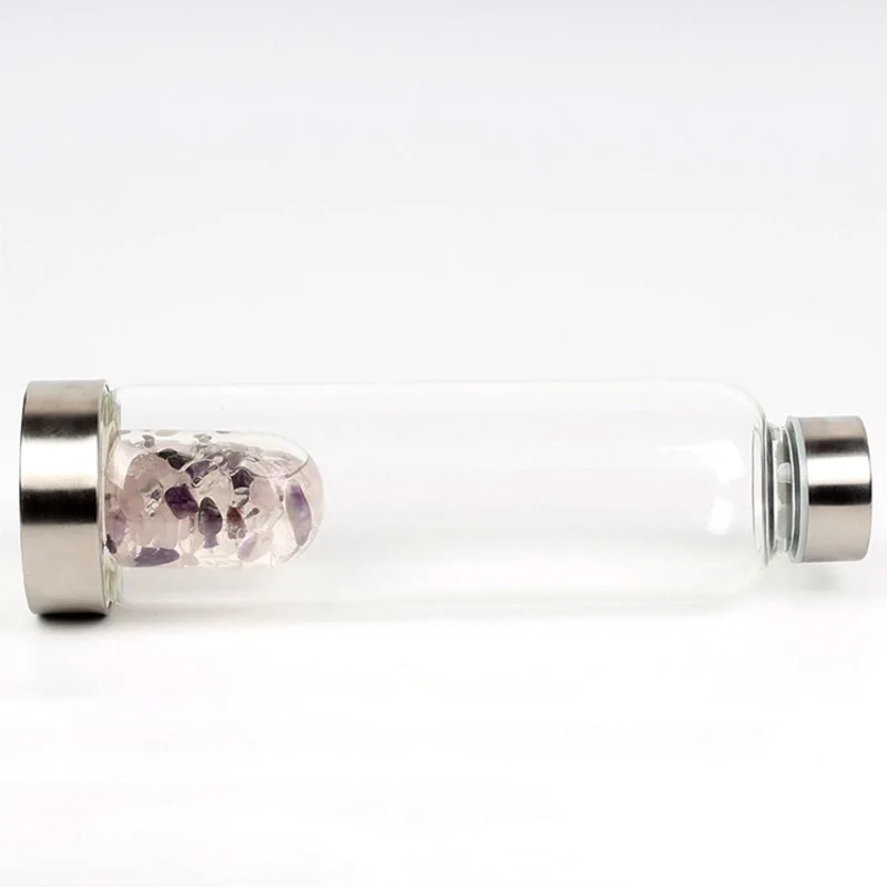 Горячая Распродажа кристаллические палочки исцеляющий рейки целебная стеклянная бутылка натуральный кристалл кварца стеклянная бутылка для воды