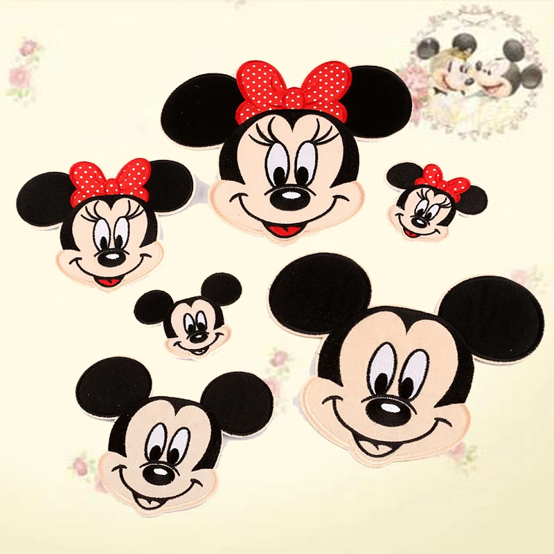 

Pulaqi 50/pack Cartoon Mickey Minnie Patch Badge Iron On Patches For Clothing Sewing Embroidery Patches For Kids Cute Clothes F