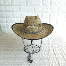 Мужские головные уборы западная ковбойская шляпа с натуральной травой солнцезащитные козырьки мужские козырек джаз шляпа Chapeu ковбойская шляпа женские Sombrero Hombre западные шляпы
