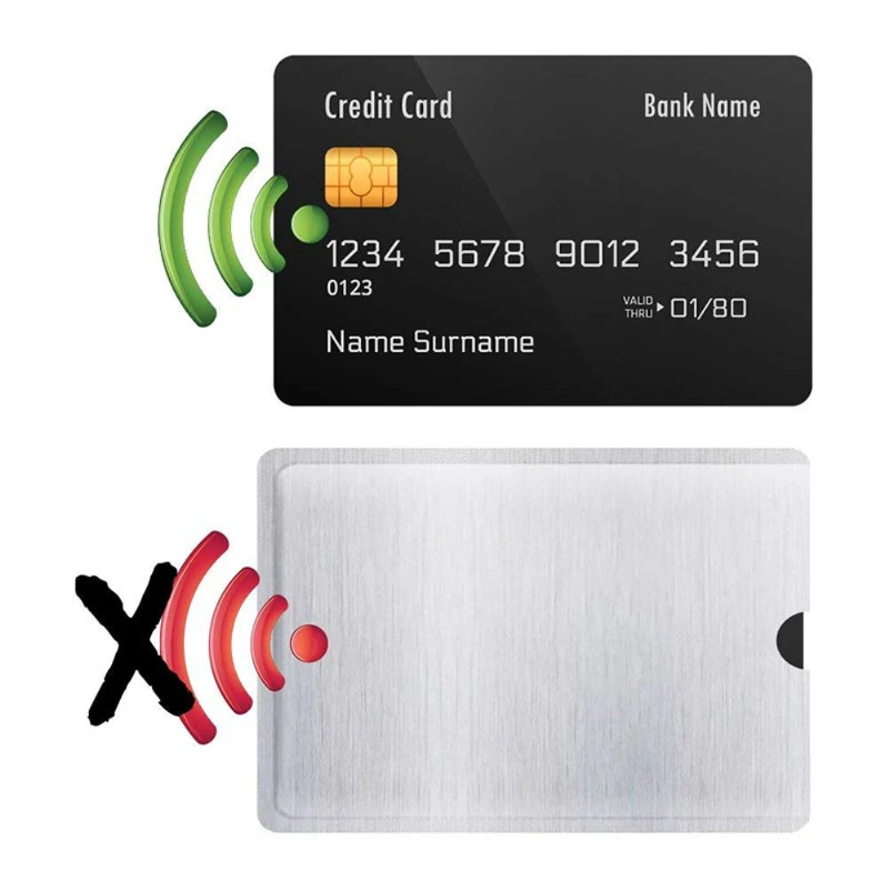 Анти rfid кошелек блокирующий металлический кредитный замок пакет для хранения