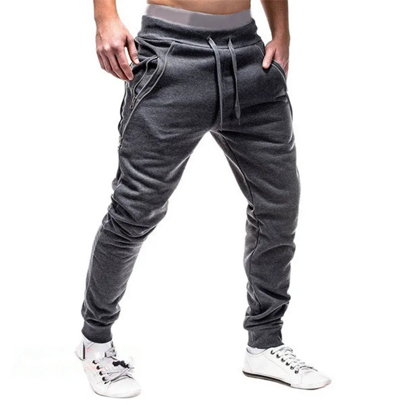 Мужские джоггеры длинные брюки с эластичной резинкой на талии Pantalon Homme спортивные брюки мужские спортивные брюки черного и серого цвета