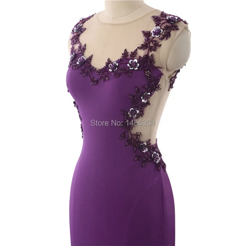Саудовская Аравия Vestido de festa фиолетовые Вечерние платья Длинные с без рукавов