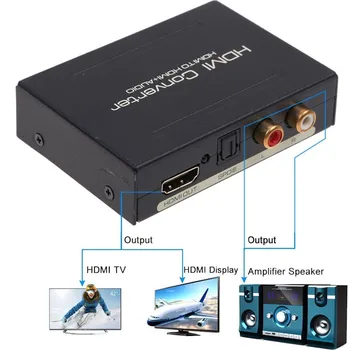 

1080P HDMI to SPDIF Optical RCA L/R Analog Audio Extractor Converter Splitter for home cinema systems