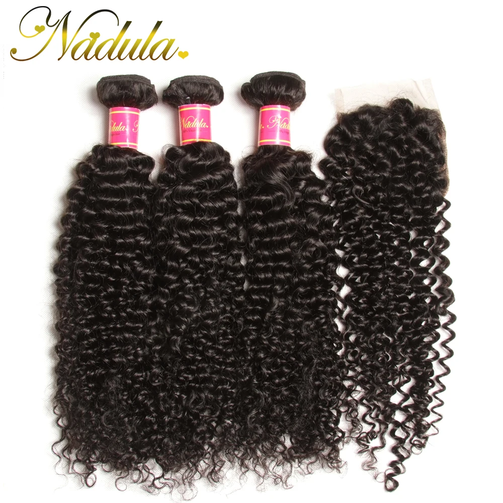 7a Peruvian Virgin Hair With Closure 4*4 Free/MID/3 Part Peruvian Hair Lace Closure Peruvian Curly Virgin Hair Human Hair Weave