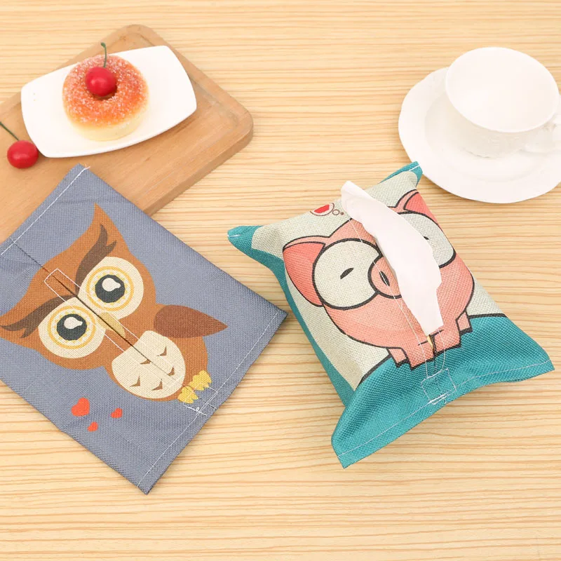 

Cartoon Animal Removable Tissue Box Paper Storage Box Napkin Paper Container Pumping Creative Paper Case Home Organizer Pouch