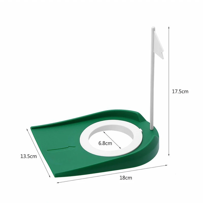Портативный Гольф отверстие пластиковый легкий с мини флагом зеленый белый съемный зеленый белый для тренировок