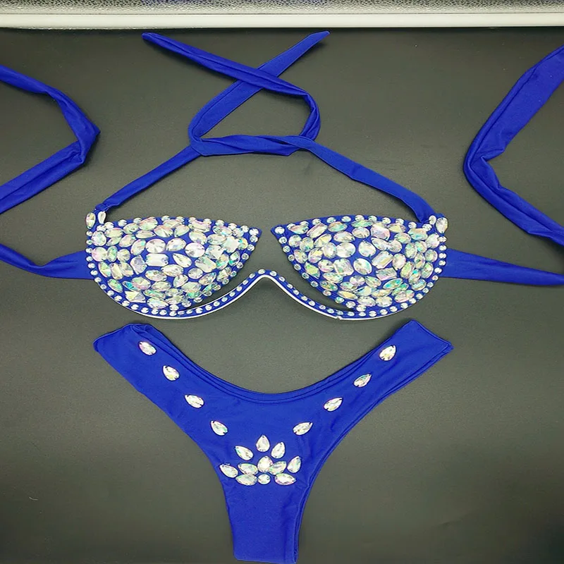 2018 venus vacation new style diamond bikini set sexy women swimwear push up beachwear rhinestone biquini summer bathing suit