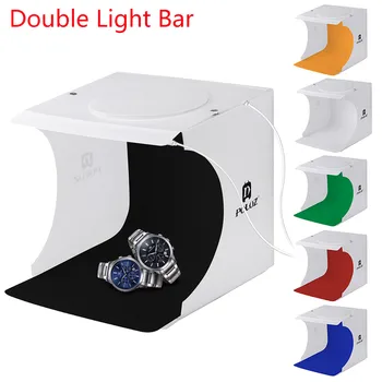 

Hot Sale Double LED Light Bar Room Photo Studio Photography Lighting Tent Backdrop Cube Box Photography Light box Studio