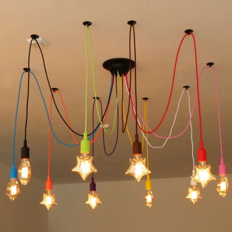 

Colorful Silicone Pendant Lights E27 Holder DIY Design Creative Pendant Lamps 200cm Cord Ceiling Base