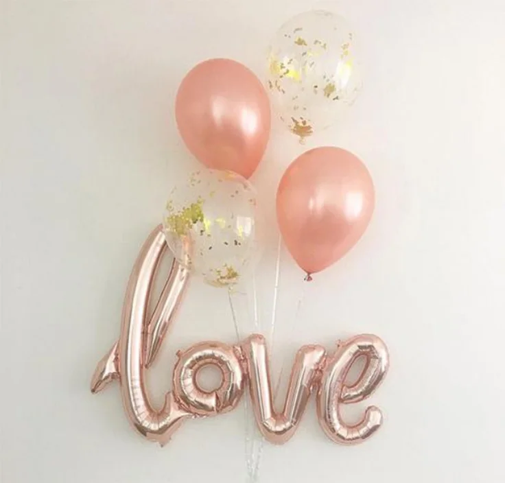 Шар цвета розового золота любовь шар шарики для день рождения День Святого Валентина воздушные шары для дня рождения подарок большой гигантский Свадебная вечеринка украшения