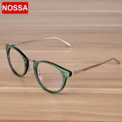 Nossa Винтаж точки очки ретро Для женщин оправа с линзами при миопии Для мужчин рецепт кадр очки модные очки