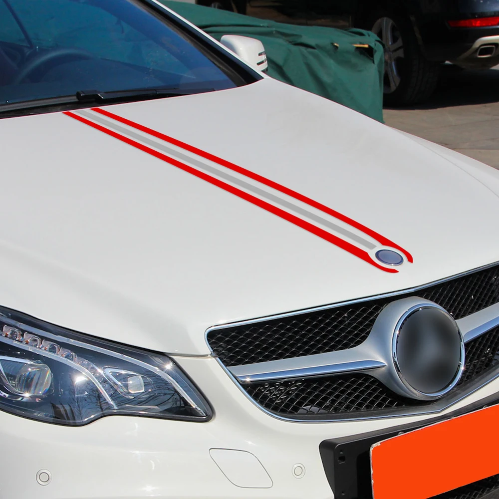 Car Styling Hood Trunk Stripes Engine Cover Decal Sticker for Mercedes Benz A C CLA CLA45 GLA45 GLA