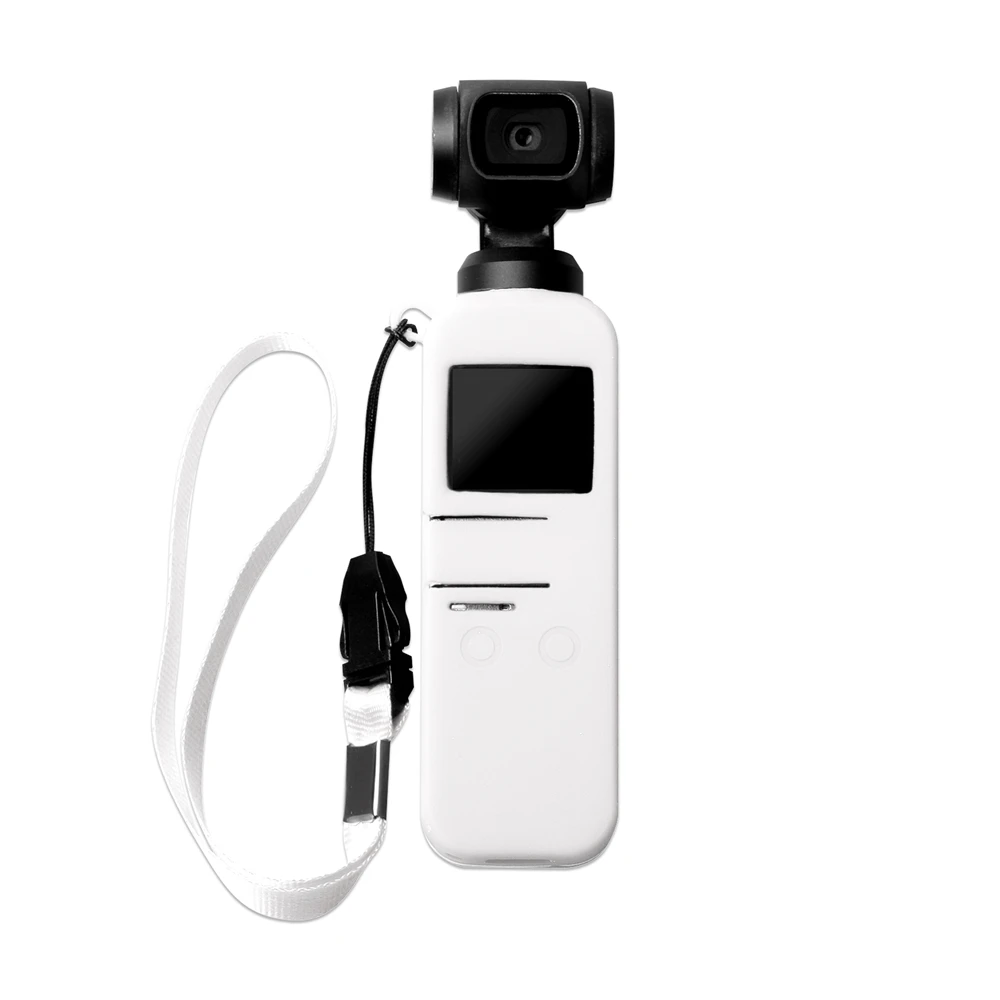 Мягкий силиконовый защитный чехол для DJI OSMO Карманный ручной аксессуары для камеры влагостойкий противоударный чехол с ремешком на руку - Цвет: Белый цвет