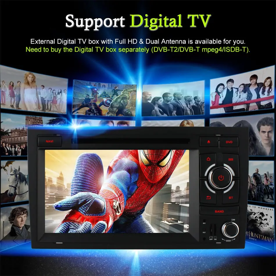 Cheap 4G SIM LTE  Octa 8 Core ANDROID 6.0 CAR DVD PLAYER for Audi A4 2002-2008 wifi GPS Map Bluetooth 4.0 RDS Radio 2GB RAM 32GB ROM 5