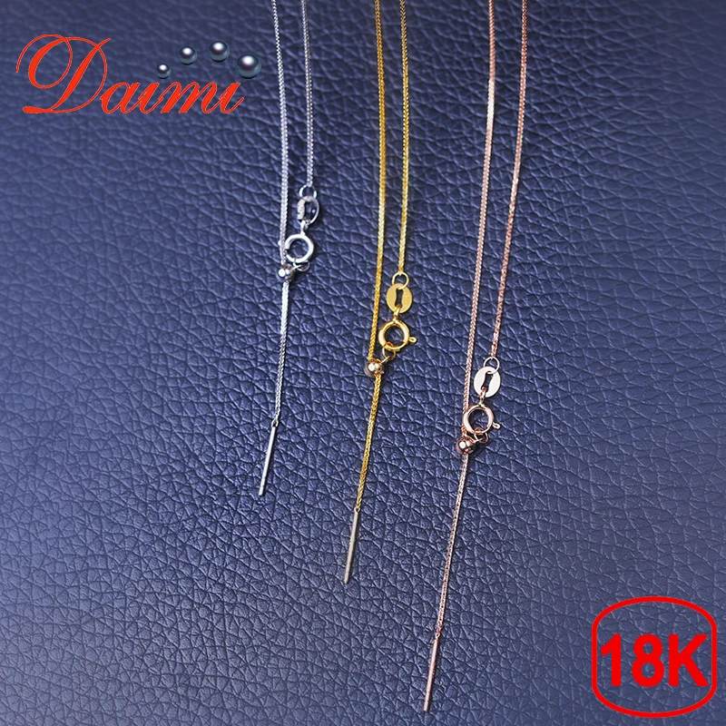 

DAIMI 18K Love Design Button White/Yellow/Rose Gold Chain 1.13g Pure Gold Necklace Chain Adjustable Necklace Chain Jewelry Gift