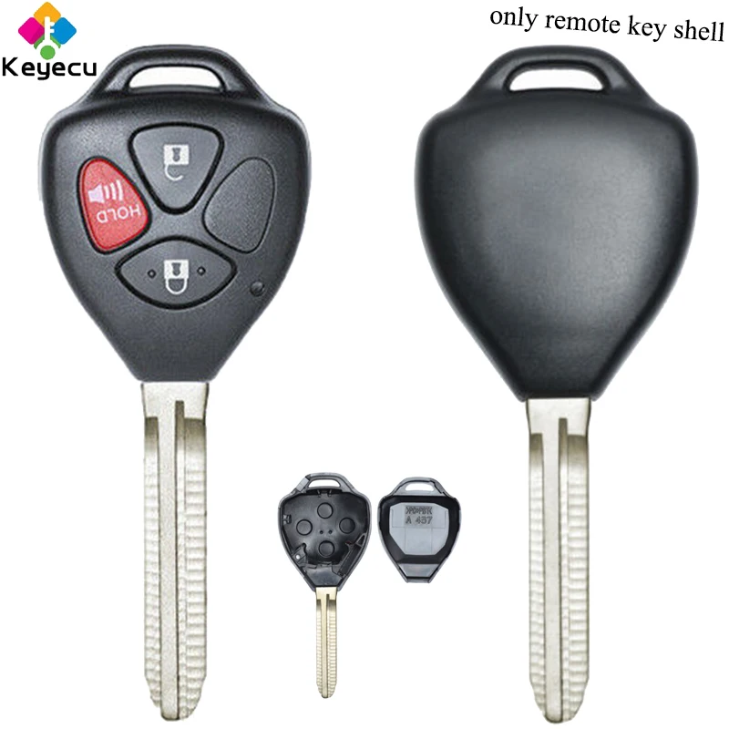 

KEYECU Replacement Remote Control Car Key Shell Case With 3 Button - FOB for Toyota Yaris Scion TC Hilux Vigo 4Runner Fortuner