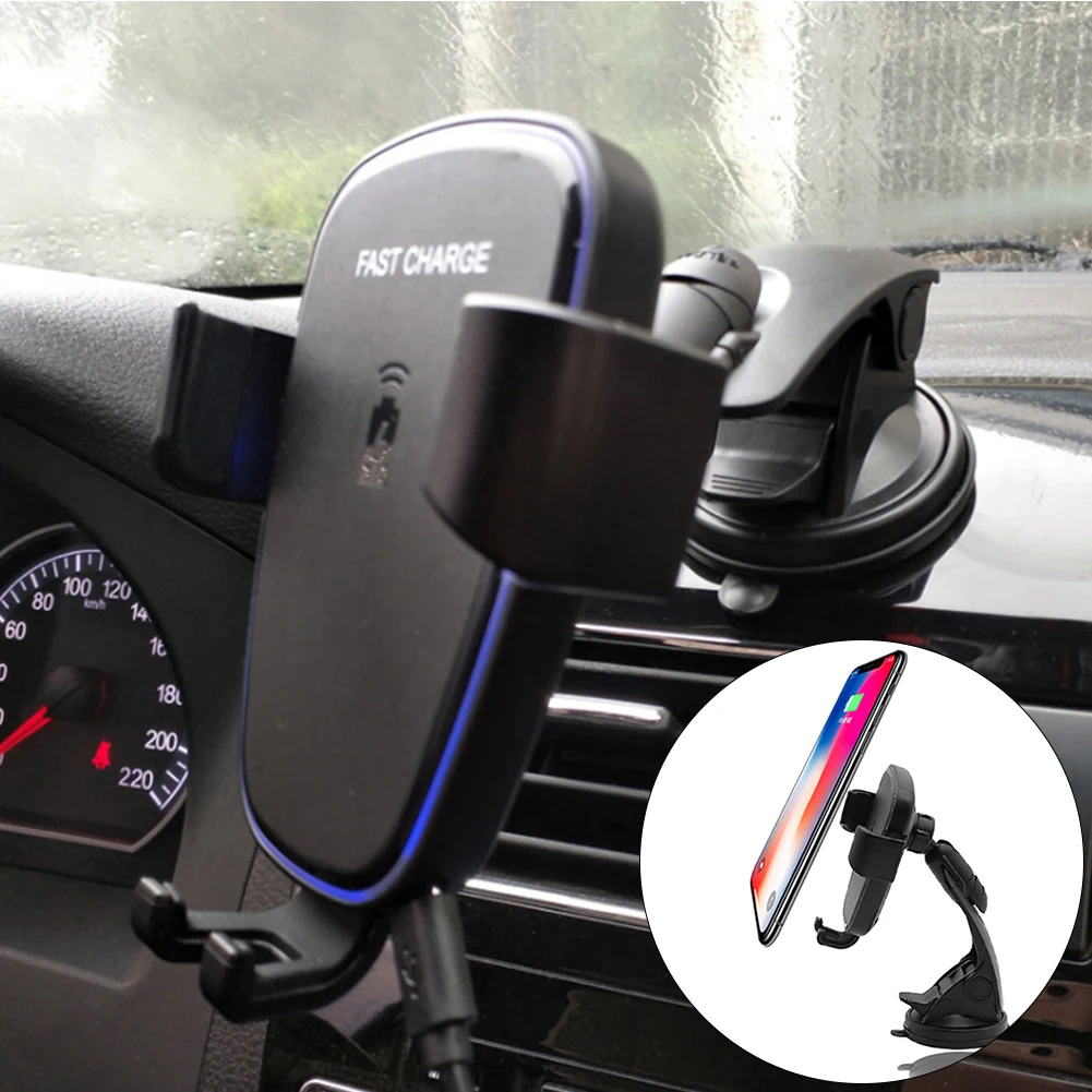 10W Qi Wireless Car Charger For iPhone XS MAX XR X 8 Fast Charging Air Vent Mounted Rotation Car Phone Holder For Huawei Samsung