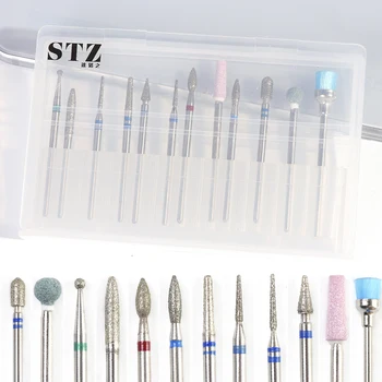 

12pcs Electric Cutter Nail Art Diamond Ceramic Rotate Burr Milling Cutter Bits for Manicure Nail Drill Accessory Tool Case TR808