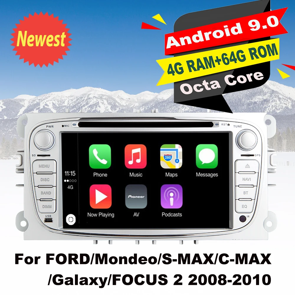 Top Support Apple Carplay Android9.0 Car radio Stereo DVD GPS Multimedia Player For FORD/Mondeo/S-MAX/C-MAX/Galaxy/FOCUS 2 2008-2010 0 Top Support Apple Carplay Android9.0 Car radio Stereo DVD GPS Multimedia Player For FORD/Mondeo/S-MAX/C-MAX/Galaxy/FOCUS 2 2008-2010 0
