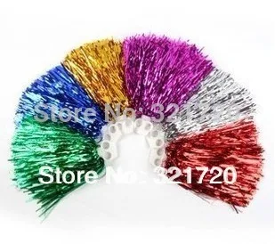 

50G Cheerleader pompoms (10 pieces/lot) Cheerleading props Sports pompon supplies Color and handle can choose Free shipping