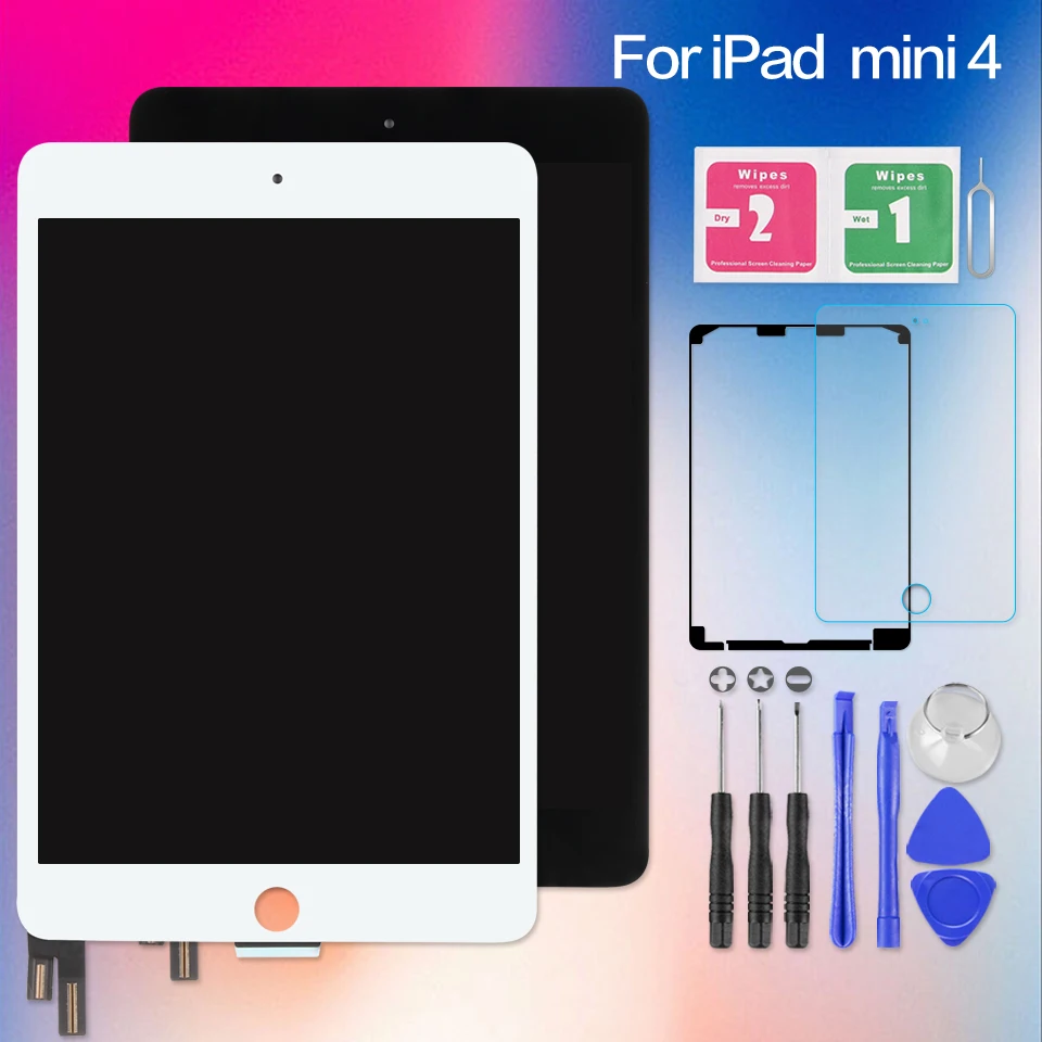 AAA+ Screen For iPad Mini 4 Mini4 A1538 A1550 Touch Digitizer Sensor LCD Display Matrix Replacement no Home Button 7.9 inch