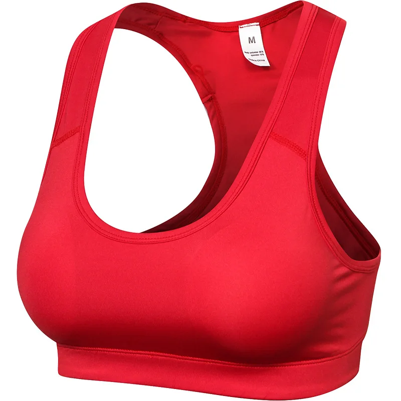 White Red Gray Black Navy Blue Sport Bra Women Crop Tops Fitness Gym Bra Sport Top Push Up Padded Brassiere Sports Bra Running - Color: Red