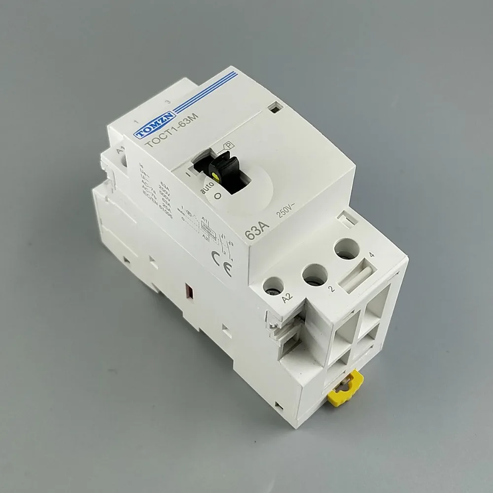 TOCT1 2P 63A 220 В/230 В 50/60 Гц din рейка бытовой ac модульный контактор с ручным