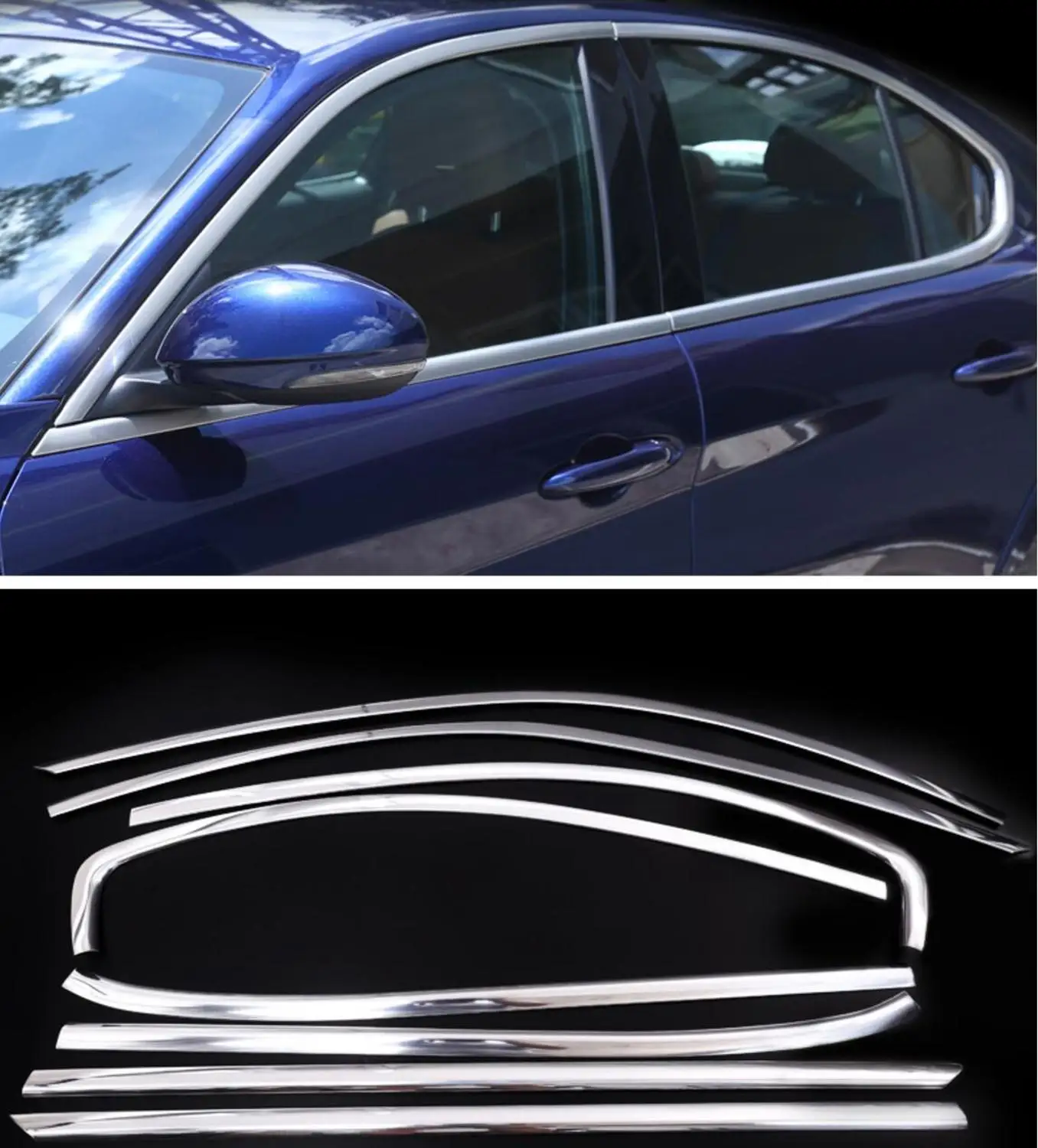 

Stainless steel Exterior Window Sill Lid Trims car accessories for Alfa Romeo Giulia 2016 2017 2018 Car Styling