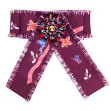 Женская зимняя корсаж с бантом брошь булавка многослойная сплав инкрустированная горный хрусталь День святого Валентина