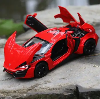 

Lycan super sports car 1:32 alloy pull back car model diecast metal toy sound&light 4 open doors Children's gift free shipping