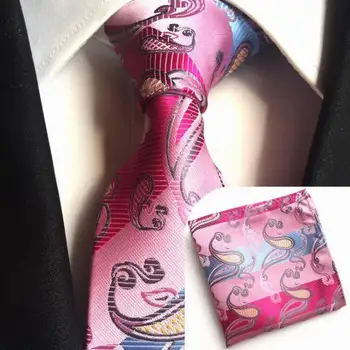 

SKng Wholesale 8CM Classic 100% Silk Mens Ties Set Necktie Pocket Square Jacquard Woven Business Man's Wedding Dress Set