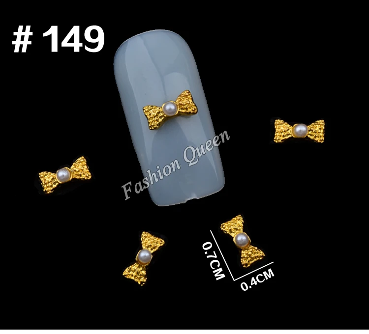 10 шт дизайн галстук-бабочка со стразами прозрачный золотой сплав дизайн ногтей ломтик DIY Шарм Блеск Маникюр, украшения для ногтей