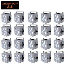 Скидка Цена 20 шт. 6x18 Вт Батарея беспроводной светодиод Par свет RGBWAU 6в1 цвет Tyanshine 8800 мАч аккумуляторная литиевая батарея белый