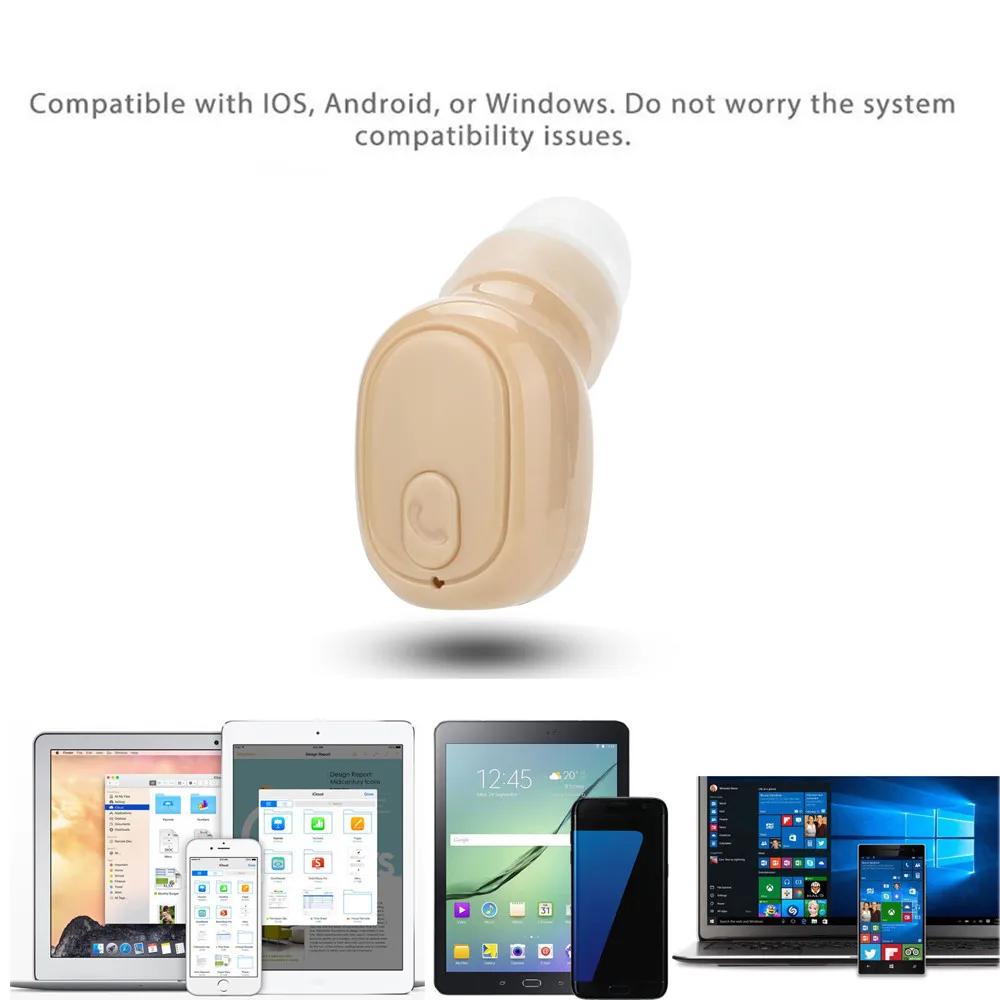 Micro Earpiece Bluetooth Earphone Wireless Stereo Earbuds Hidden