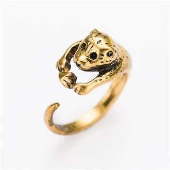 

Fashion Full Cubic Zirconia Leopard Finger Ring Vintage Zinc Alloy Panther Animal Rings for Women Wedding Jewelry Accessories
