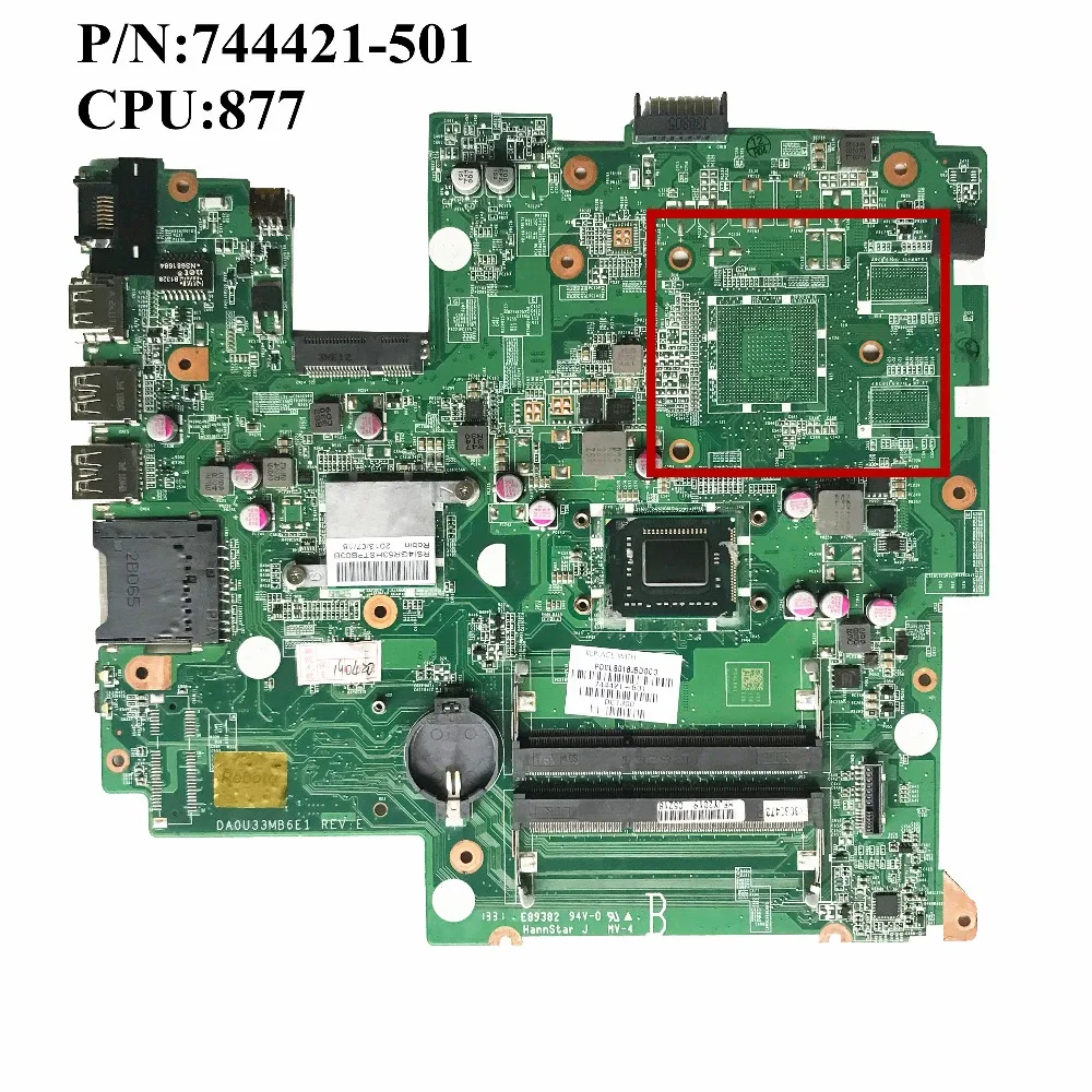 SZWXZY для HP 14-B 14-B109WM материнская плата ноутбука с процессором 877 1 4 ГГц DA0U33MB6E1 744421-501