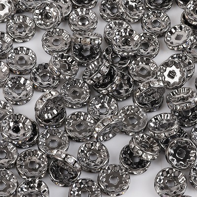 6mm Gold Silver Color Crystal Beads Rhinestone Rondelles Loose Spacer Beads for Jewelry Making DIY Bracelet