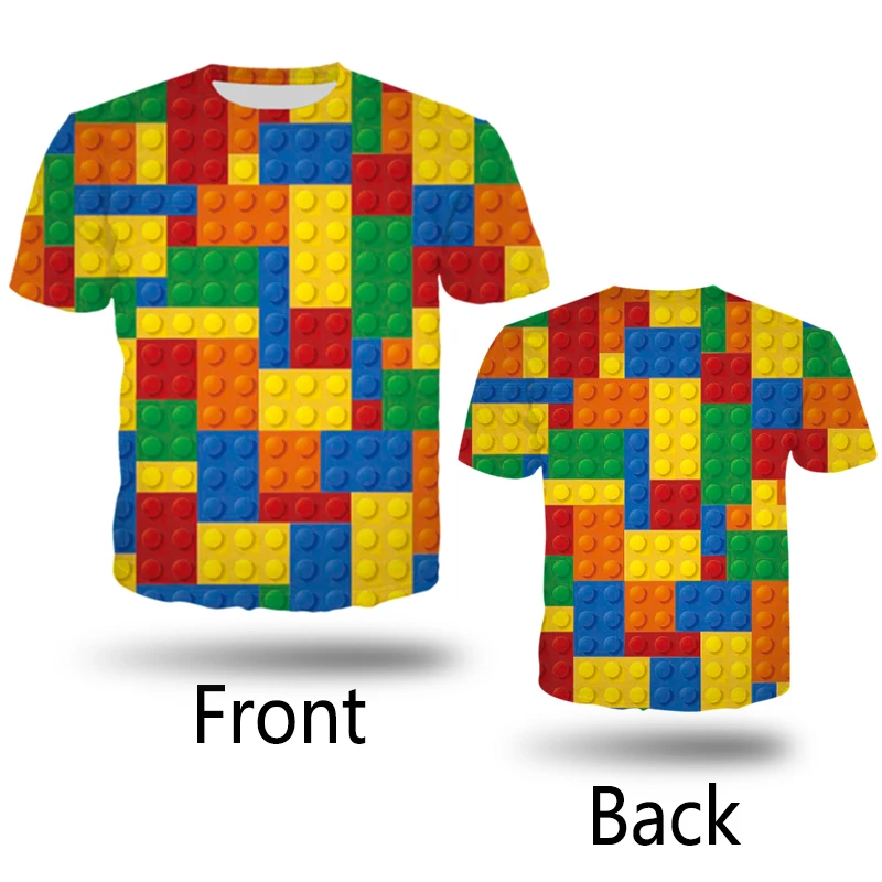 

HX Fashion 3D Printing T Shirts Men Blocks Puzzle T Shirt Unisex Harajuku Hip Hop Streetwear Design T Shirt Tops HX622