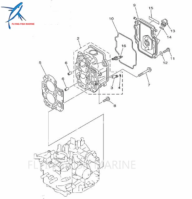 Подвесной двигателя 66M-11181-00 прокладка головки цилиндра для Yamaha 4-stroke F15 моторная лодка Бесплатная доставка