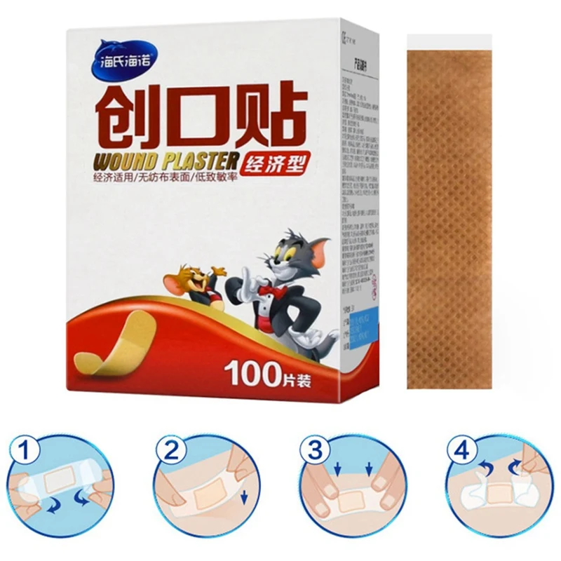 

100PC Waterproof Breathable Cute Band Aid Hemostasis Adhesive Bandages First Aid Emergency Kit For Kids Children