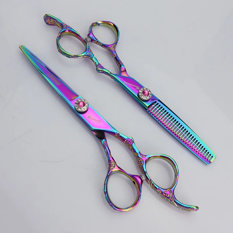 7 дюймов Парикмахерские ножницы Профессиональная стрижка высокое качество Парикмахерские ножницы barbearia tesoura de cabeleireiro ножницы - Цвет: 6 inch 2pc