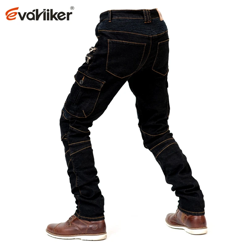 New Khaki Black Blue Motorcycle Pants Men Moto Jeans Zipper Protective Gear Motorbike Trousers Motocross Pants Moto Pant