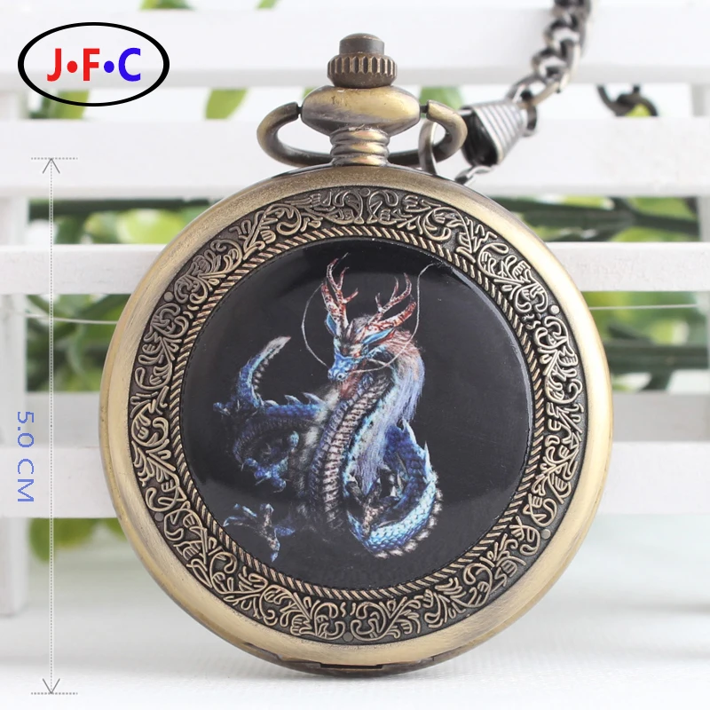 Men and women watch with semi automatic hollow flip chain mechanical pocket watch dragon quartz watch Rome enamel table B113 2016 aladdin and the magic lamp watch the young men and women fashion quartz pocket watch table birthday gift ds262