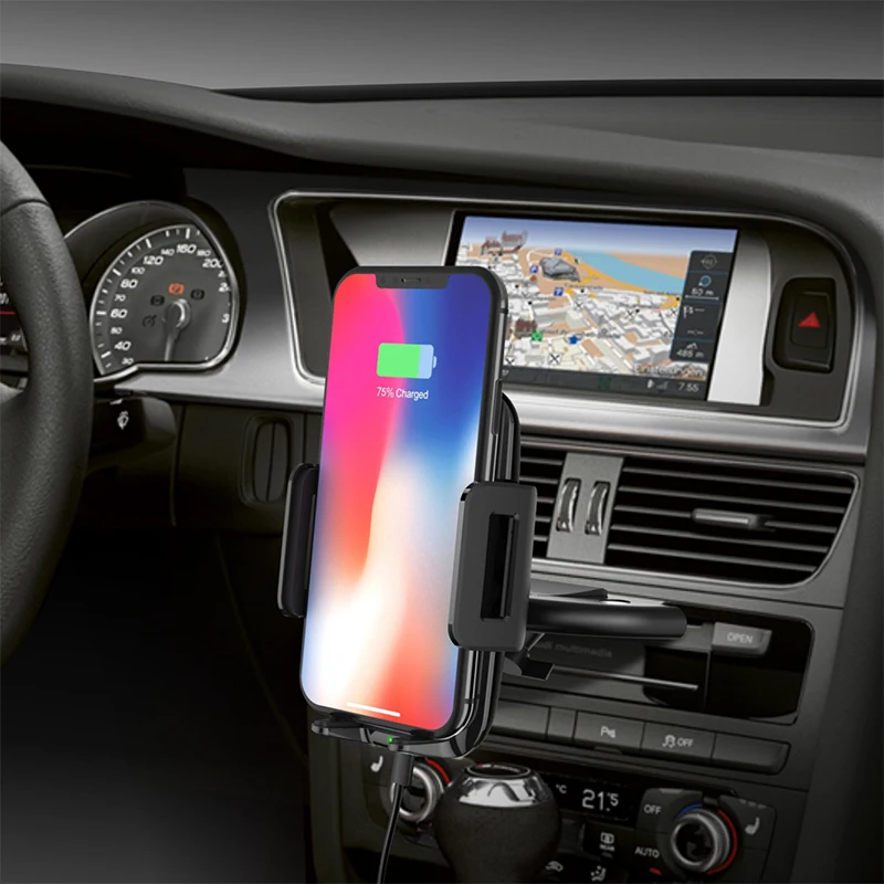 Fimilef Qi Car Wireless Fast Charger Phone Holder For iphone Samsung S8 Car CD Slot GPS Mobile Mount Charging Stand Car Holder (13)