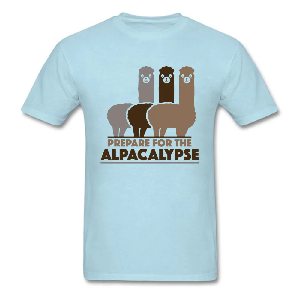 Hot Sale Men's T Shirt Round Neck Short Sleeve 100% Cotton Prepare For The Alpacalypse 4219 Tops T Shirt Leisure T-Shirt Prepare For The Alpacalypse 4219 light