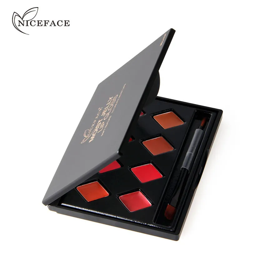 Новый Длительный матовый губная помада палитры NICEFACE 1 шт. 8 цветов Красота Make Up Матовая жидкая помада с эффектом увлажнения блеск для губ