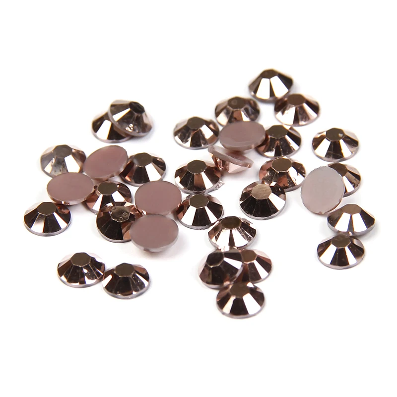 

1000pcs 2-5mm Copper Color Resin Rhinestones Flatback Facets Non Hotfix Glue On Diamonds DIY 3D Nail Art Clothes Bag Accessories