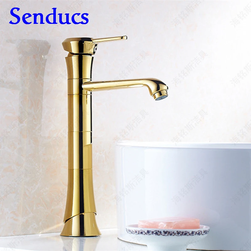 Free shipping top body golden bathroom basin sink faucet with single hole of hot cold gold | Обустройство дома