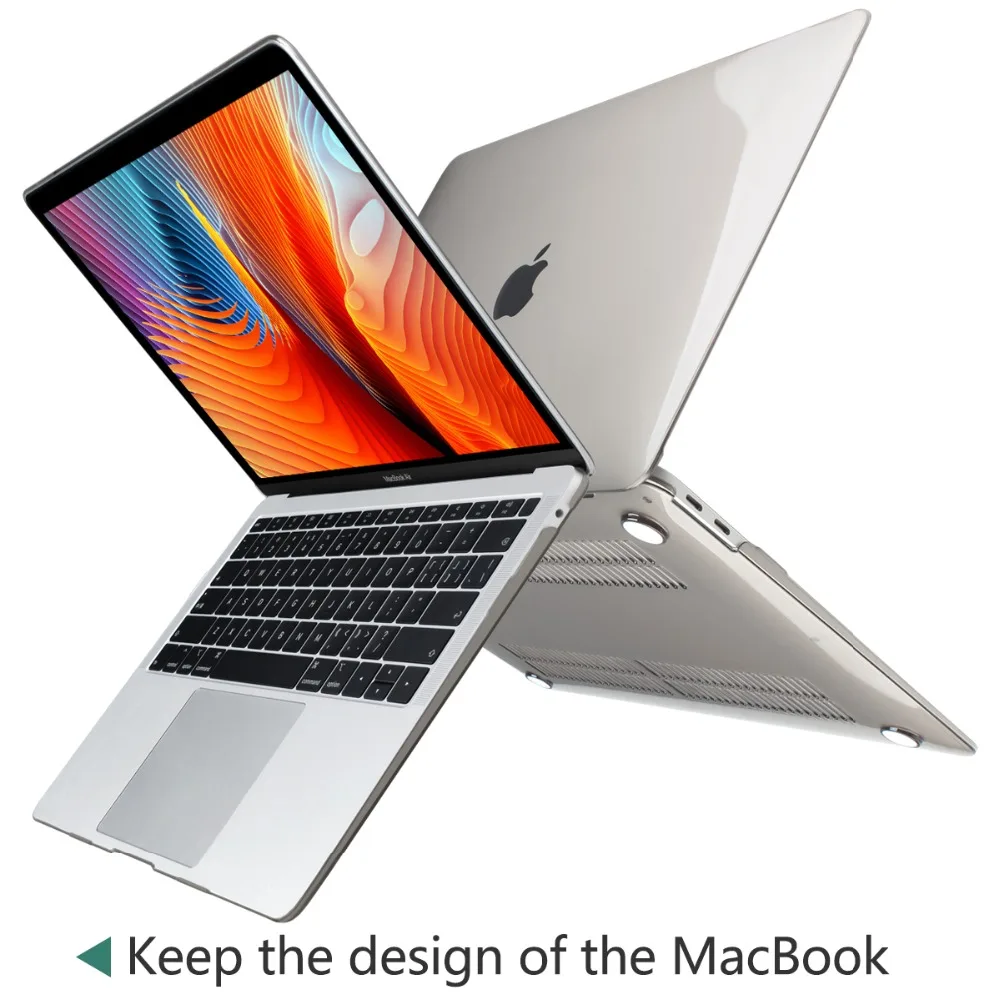 Прозрачный кристально чистый чехол для Macbook Air Pro retina 11 12 13 15 16 дюймов Touch Bar/Touch ID A2141 A1932 A1989 A2159